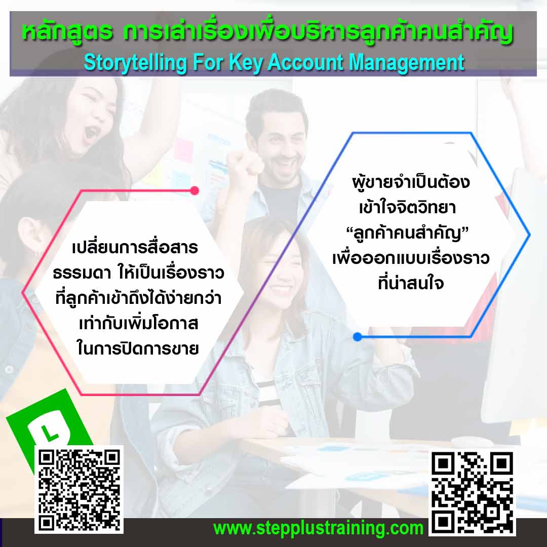 หลักสูตร ฝึกอบรม-การเล่าเรื่องเพื่อบริหารลูกค้าคนสำคัญ Storytelling for Key Account Management