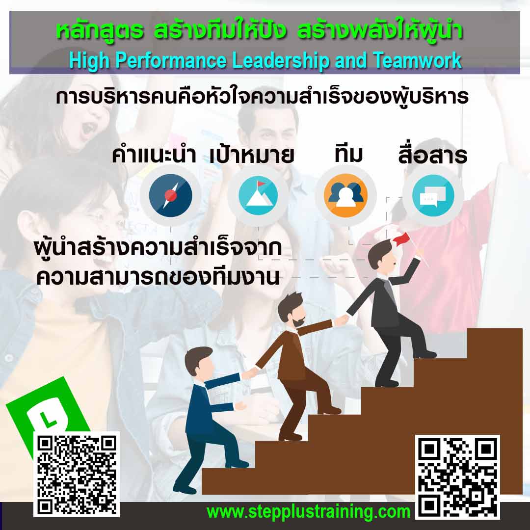 หลักสูตร ฝึกอบรม สร้างทีมให้ปัง สร้างพลังให้ผู้นำ<br />
High Performance Leadership and Teamwork